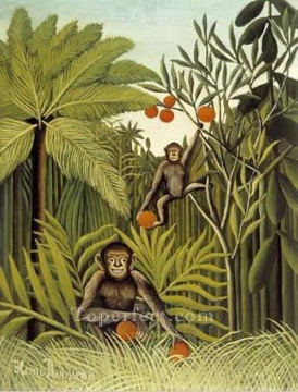  Rousseau Decoraci%C3%B3n Paredes - los monos en la selva 1909 Henri Rousseau Postimpresionismo Primitivismo ingenuo